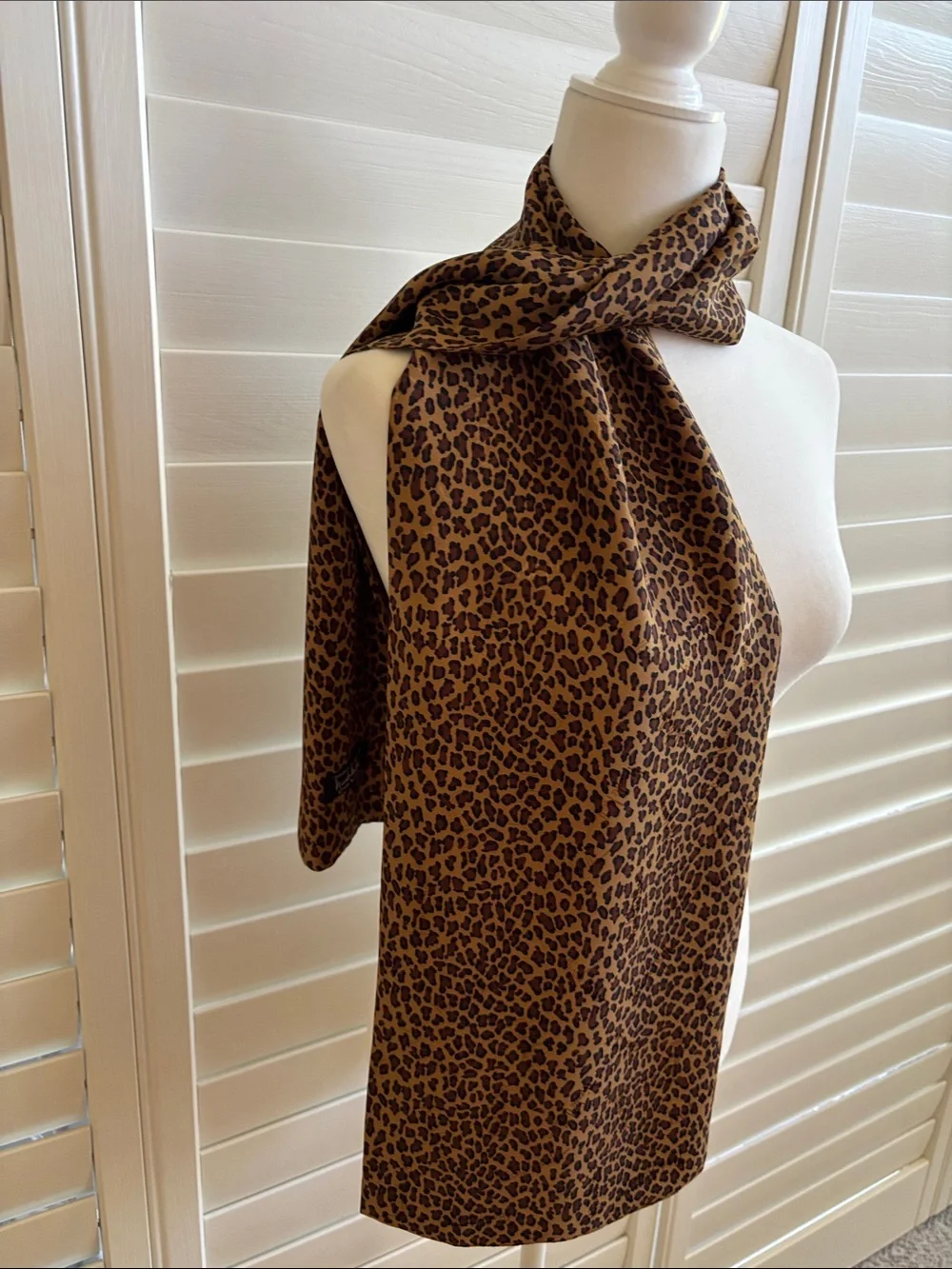 Nicole Miller vintage leopard silk scarf